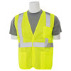 Erb Safety Vest with Pockets, Economy, Hi-Viz, Lime, 6X 61636